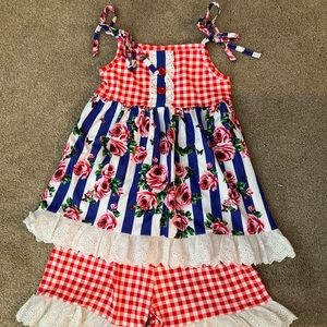 Floral Red and Blue Kids Bottoms